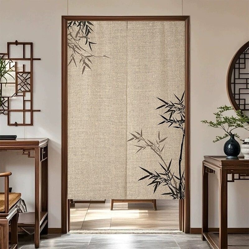 Chinese-Style Vintage Linen Door Curtain for Bathroom, Kitchen, Bedroom Privacy Partition, Bedroom Hallway Half Curtain Chinese-Style Vintage Linen Door Curtain for Bathroom, Kitchen, Bedroom Privacy Partition, Bedroom Hallway Half Curtain