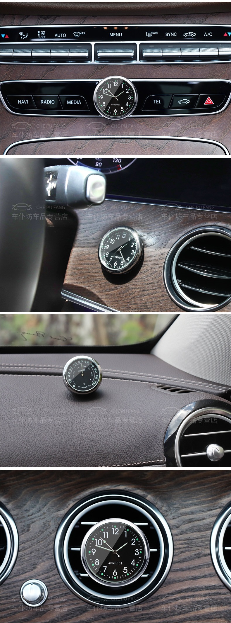 Luminous Car Clock, Car Thermometer, Car Electronic Watch, In-Car Clock, Timetable Clock, Electronic Clock, Quartz Watch
