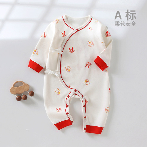 Baby clothes, newborn butterfly clothing, monk's robes, wrap-around clothes, crawling clothes, autumn new designs, rabbit year rabbit newborn onesies