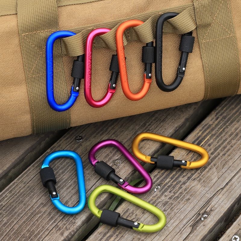 Outdoor Carabiner Multifunctional Hook Thick 8cm with Lock D-shaped Carabiner Quick-hang Nut Buckle Aluminum Alloy Accessories