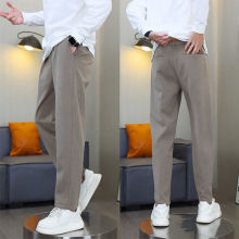 秋冬新款毛呢休闲西裤男士微锥时尚长裤舒适显瘦遮肉加厚休闲裤男
