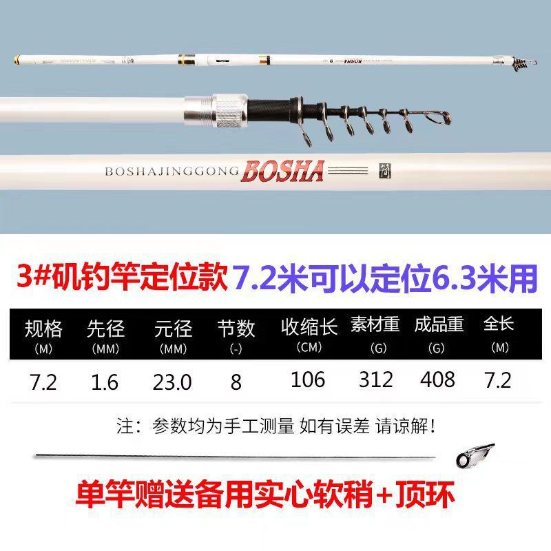 Posicionamiento de la varilla de carbono ultraligera y ultra dura mano de doble propósito largo anillo de guía conjunto de varilla de lanzamiento deslizante varilla de lanzamiento