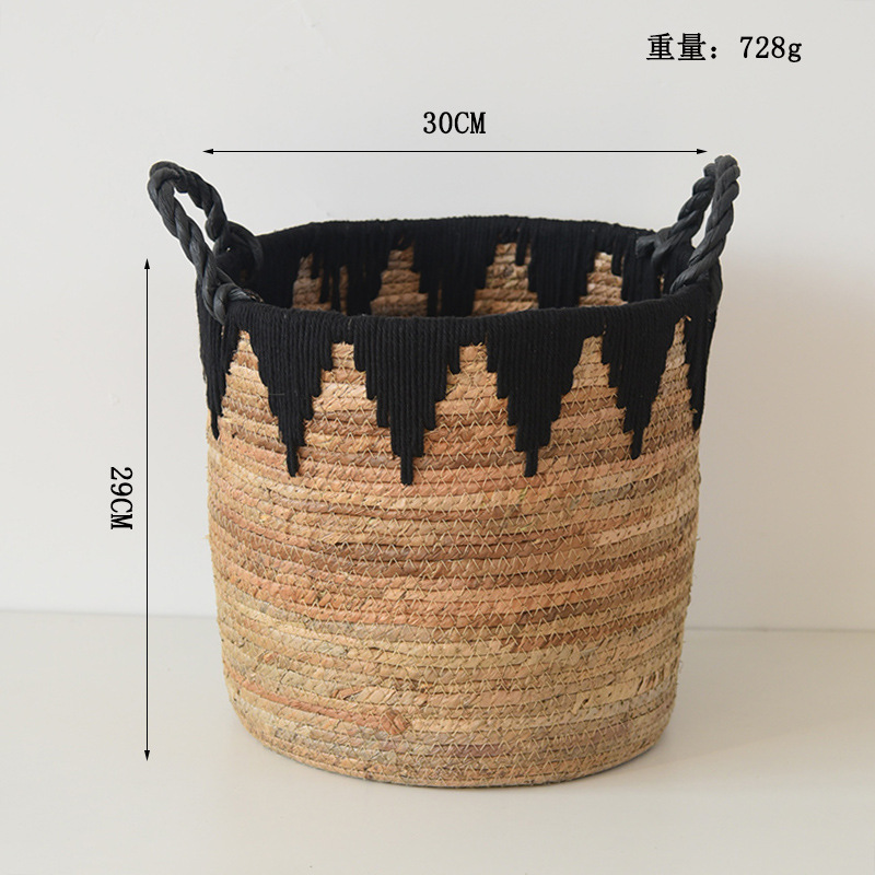 Canasta de almacenamiento de paja, canasta de ropa sucia de gran capacidad para el hogar, canasta de almacenamiento de juguetes, canasta de almacenamiento de juguetes, decoración de sala de estar