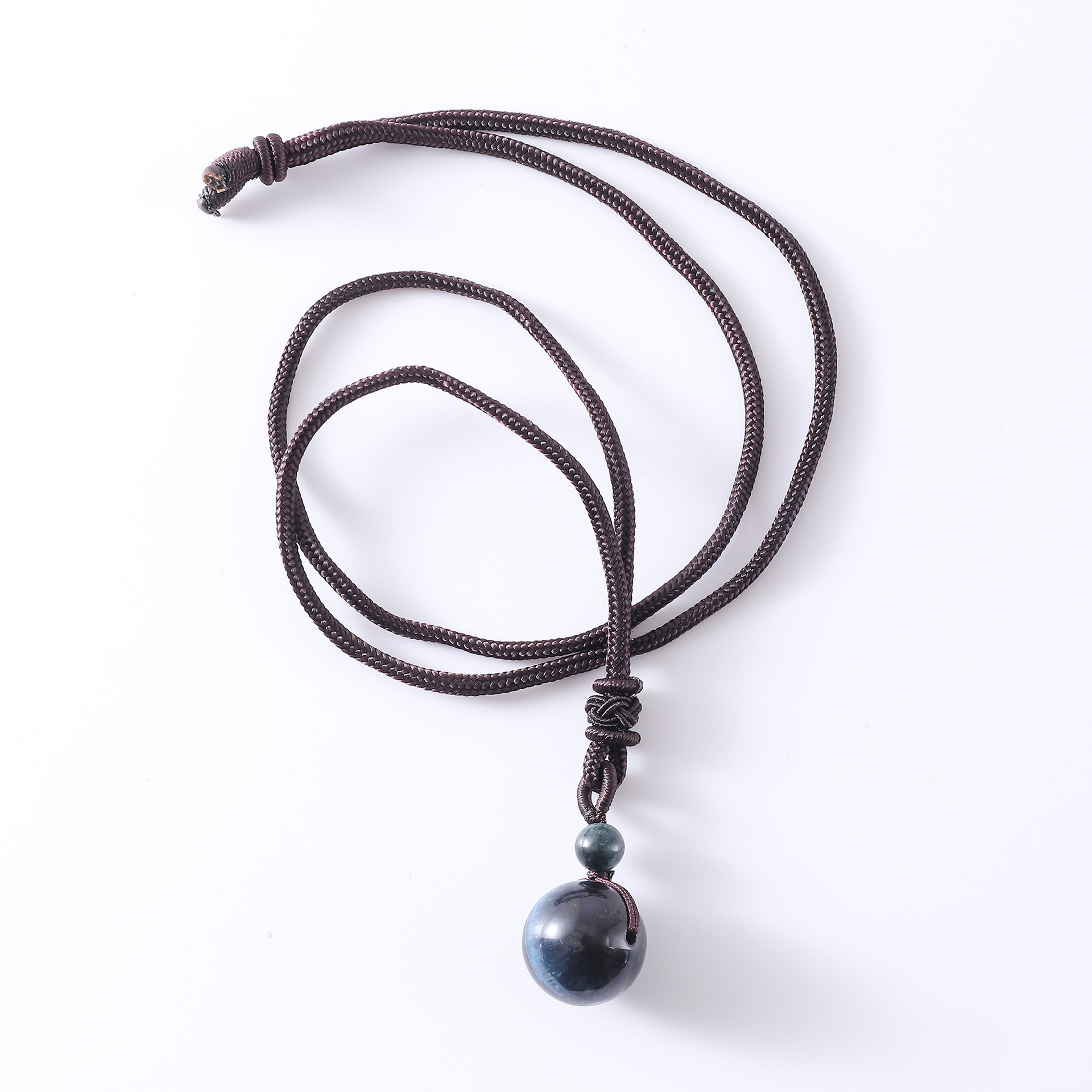 Collar de cuentas de cristal de piedra natural collar de cuentas de piedra de tigre colgante solo obsidiana collar afortunado de los hombres