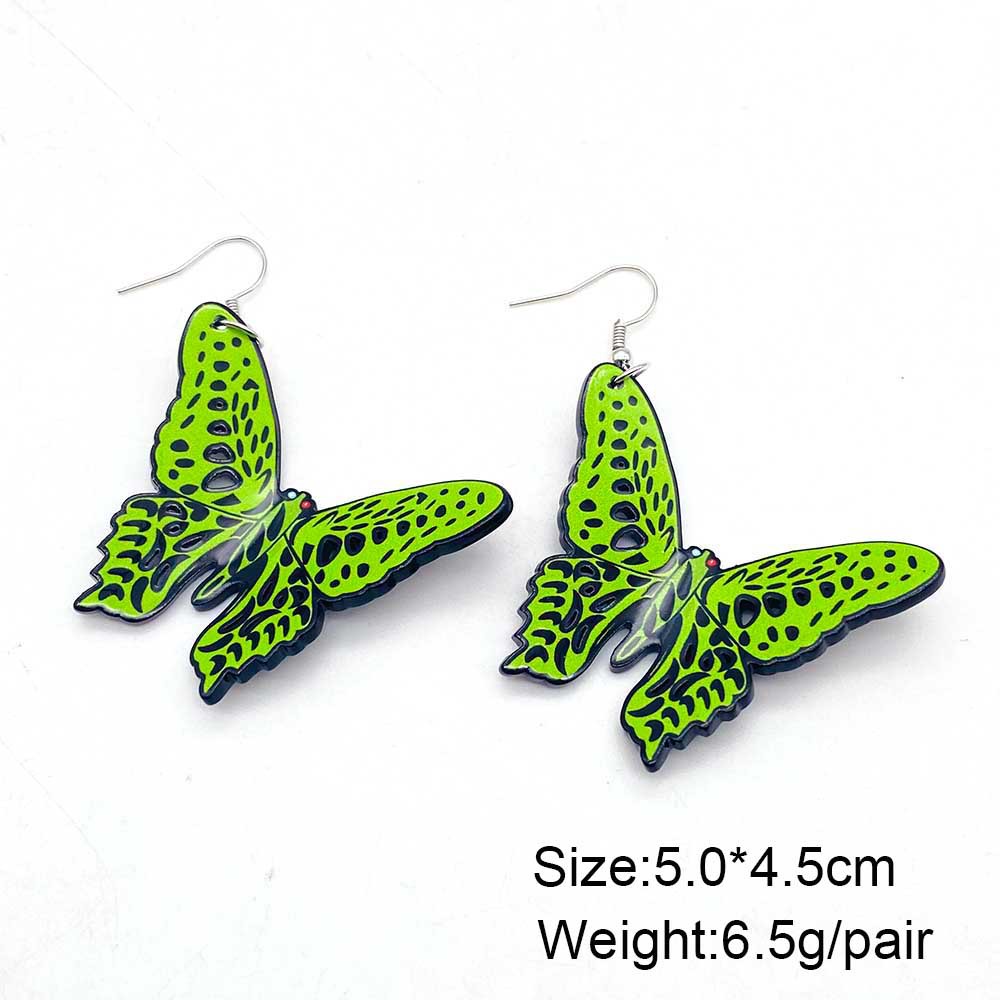 1 Pair Retro Simple Style Butterfly Arylic Drop Earrings display picture 2