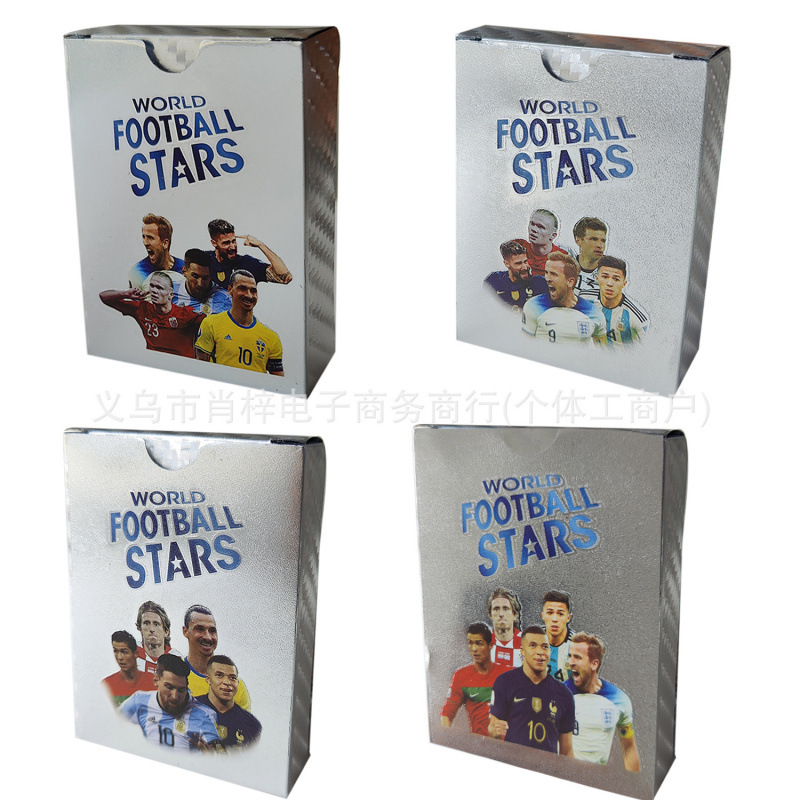 Tarjetas transfronterizas Europa League Tarjetas Estrellas de la Copa del Mundo Tarjetas Estrellas Periféricas Tarjetas de fútbol Inglés 55 Tarjetas de lámina de oro
