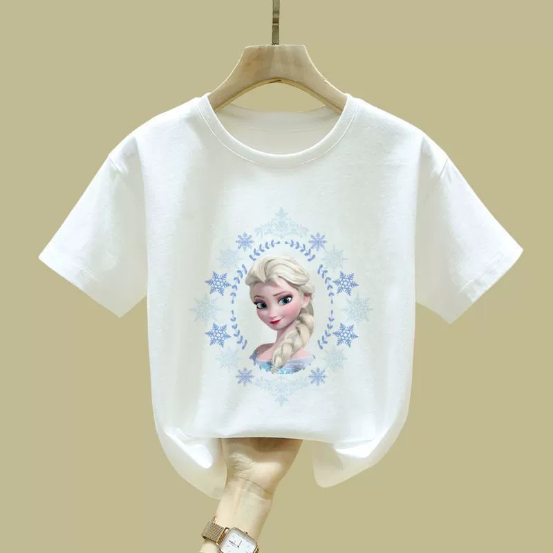Summer clothing for princess, summer children's short sleeve T-shirt, children's clothing, western style