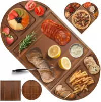 Деревянная доска для сыра и мясной нарезки, подарочный набор 3 в 1, магнитная, большая, настольная, разделочная доска