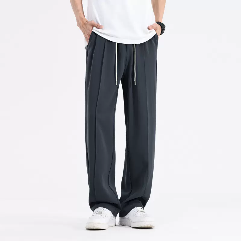 尚谷男装 夏季直筒小西裤男士长裤松紧腰新款百搭休闲裤夏季薄款