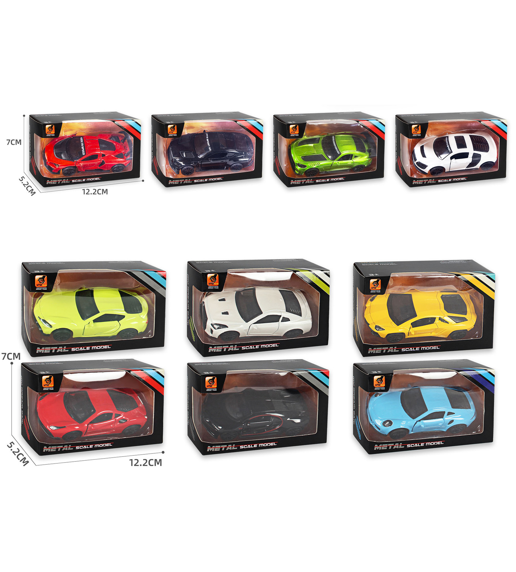 Hot 1: 36f modelo de aleación de simulación de tres puertas de auto deportivo de inercia de coche de juguete para niños cool