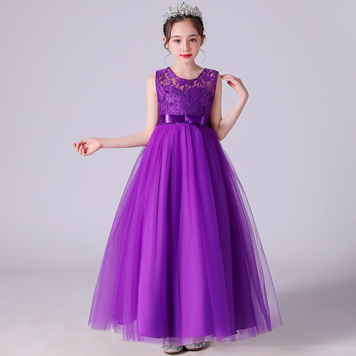 CARISA Girls' Formal Dress, Sleeveless Mesh Performance & Hostess Princess Gown—Cross-Border Dropshipping, One-Item Delivery