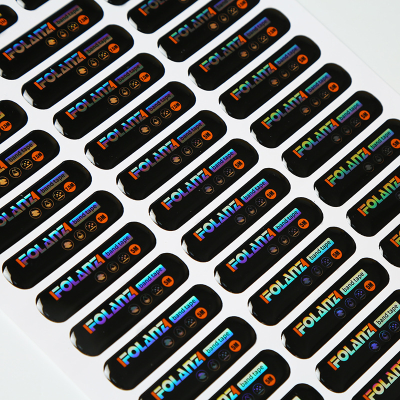 镭射荧光字母水晶滴胶贴纸批发彩色透明pvc滴塑制作可加印LOGO