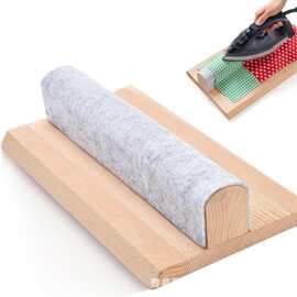 木质缝纫熨烫压板手持带毛毡缝纫棉布熨烫工具压平棒Clapper wool