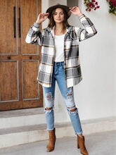 E 31204 Large Plaid Women's Coat �����Ůʿ���� �W���羳