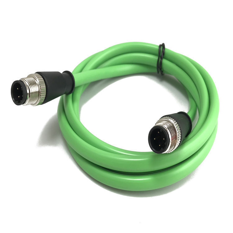 Hot-Selling M12 4-Pin Ethernet Connector with Rj45 Interface, Green Plastic Molded Cable Hot-Selling M12 4-Pin Ethernet Connector with Rj45 Interface, Green Plastic Molded Cable