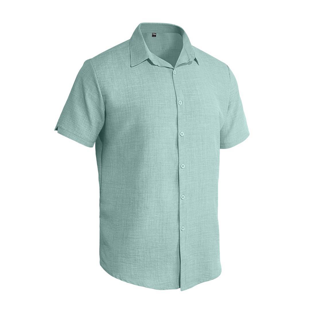 Nuevas camisas transfronterizas europeas y americanas Amazon para hombres de verano nuevas camisas de solapa de color sólido de moda casual camiseta de manga corta para hombres