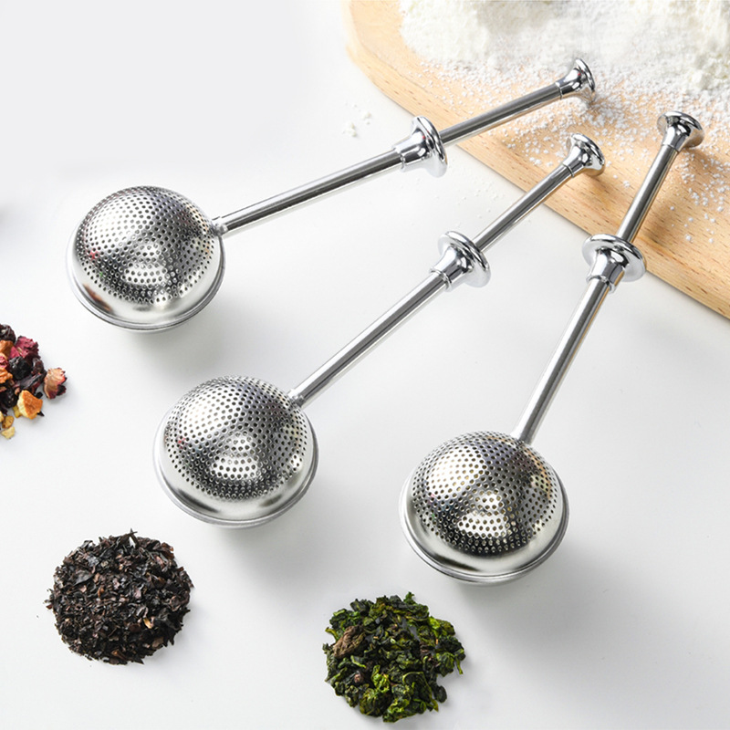 304 stainless steel tea filter extendable tea separator tea ball creative tea set accessory baking sugar powder sprinkler