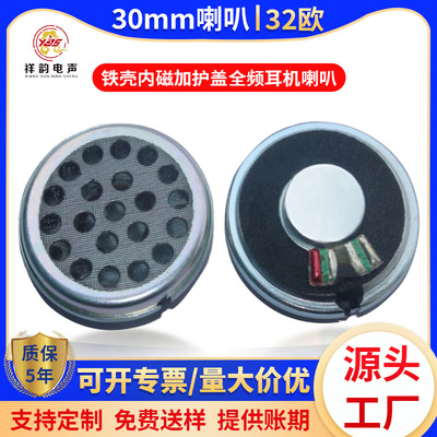30mm Iron Internal magnetic addition Protecting cover Full frequency headset Speaker Head mounted Bluetooth headset horn speaker