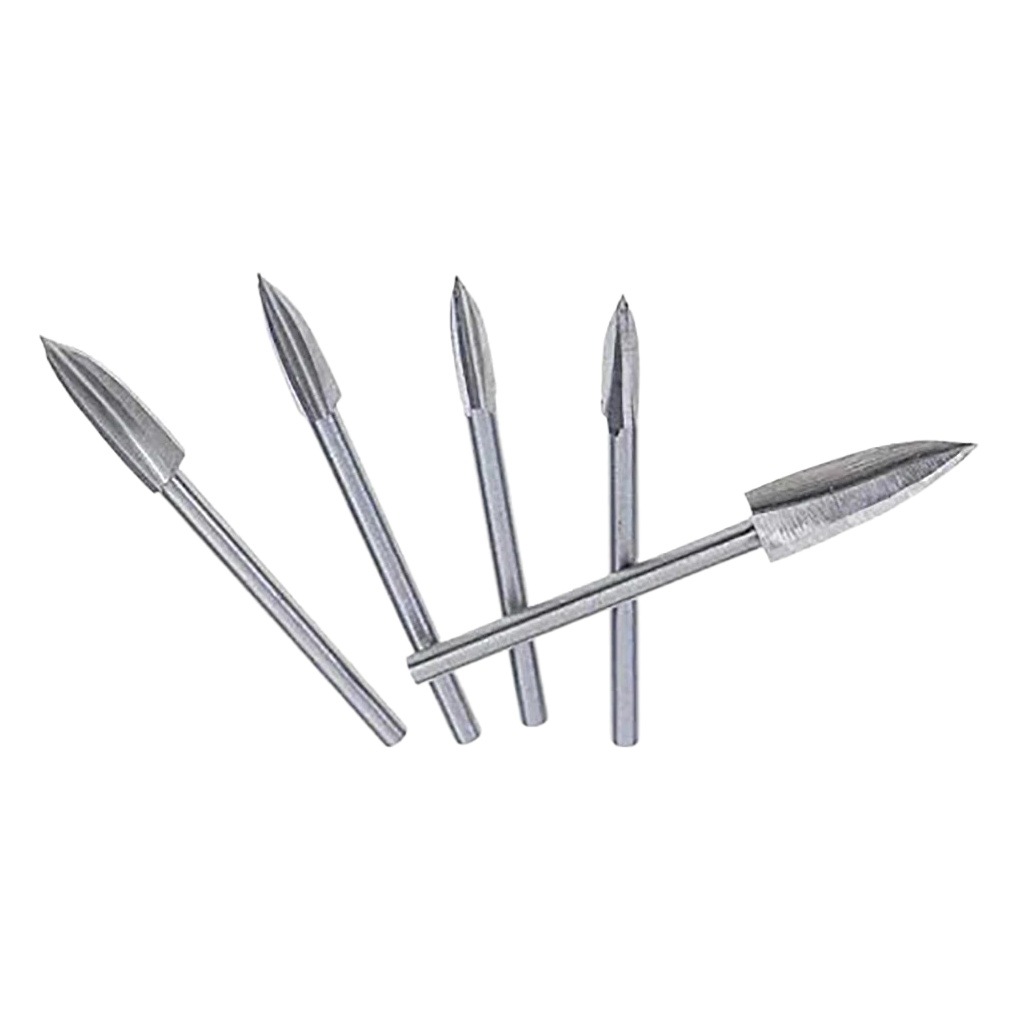 Venta al por mayor Punta de carpintería cuchillo de talla de tres hojas 5-pieza de carpintería eléctrica cuchillo de talla raíz núcleo de madera máquina de grabado talla cabeza de corte