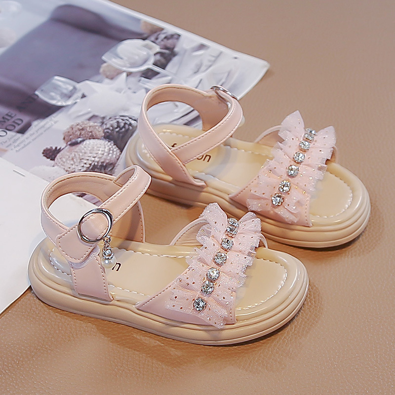 2026 verano nuevo estilo de moda para niñas sandalias de diamante princesa para niños pequeños zapatos de playa suaves zapatos de playa para niños image 8