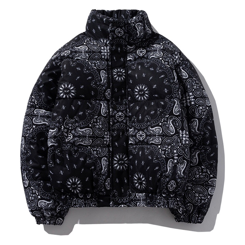 2021 invierno engrosada flor de anacardo abrigo acolchado de algodón pareja cálido collar de pie abrigo acolchado de algodón abrigo de pan