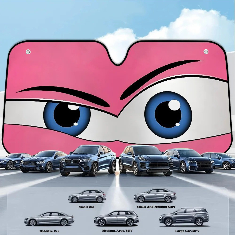 Cross-Border Dropshipping Amazon Hot-Selling Fun Eye-Shaped Car Sunshade for Windshield Sun Protection and Heat Insulation