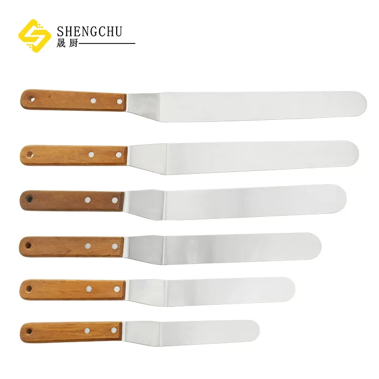 Кухонный шлифовальный нож для торта с arc-shaped деревянной ручкой из нержавеющей стали размером 6–12 дюймов, декоративная лопатка-скребок для выпечки