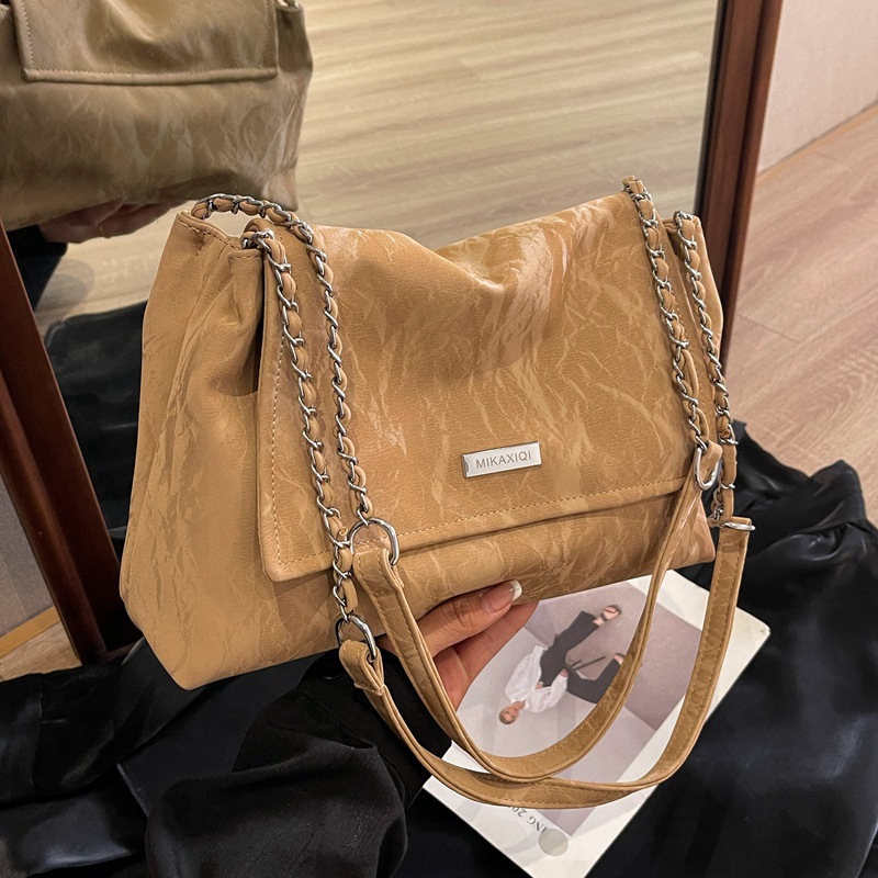 Vintage Chain Shoulder Bag For Women Versatile Simple Folded_voghion.com