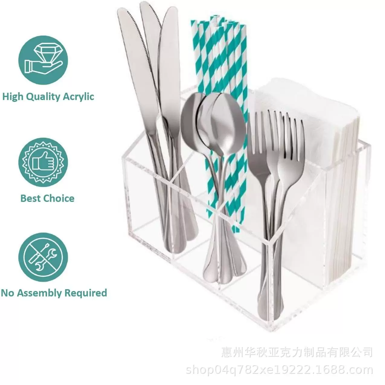 亚克力餐巾收纳盒餐具分类盒餐巾收纳刀叉餐具勺子收纳盒餐具整理