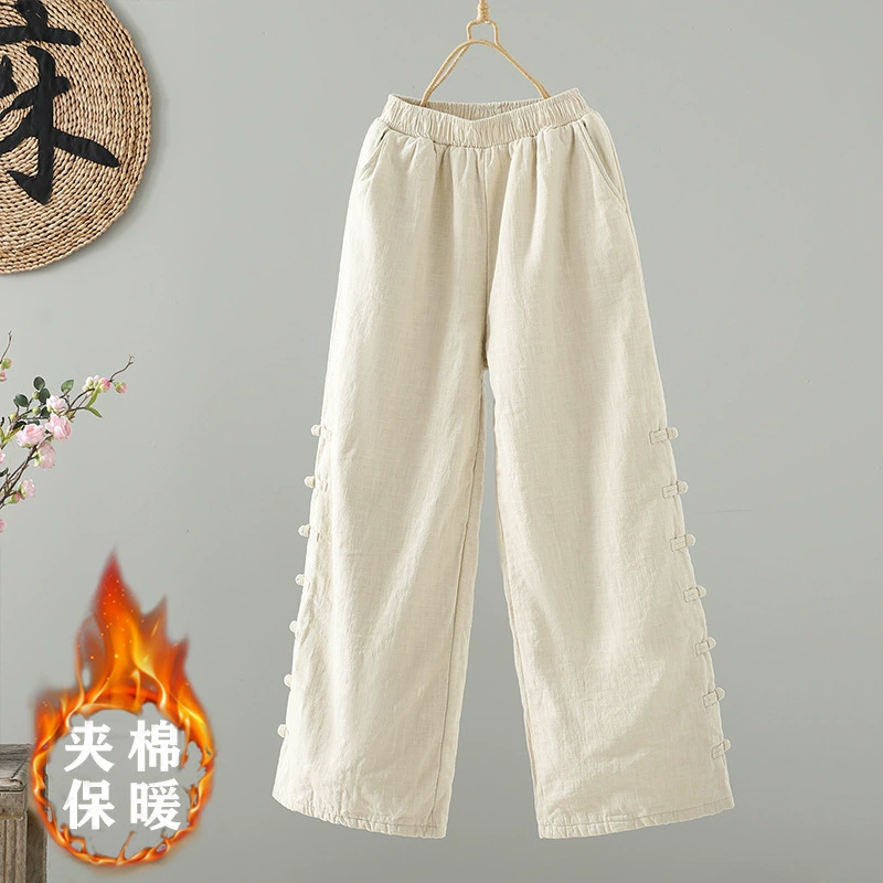 Keep warm winter quilted trousers, oversize, elastic waist