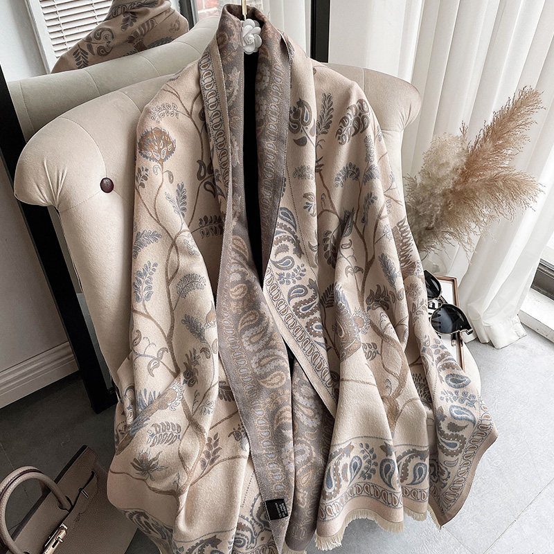Luxurious oversized shawl, dual-use long scarf for women, suitable for air-conditioned rooms, versatile shoulder protector, neck warmer, cardigan, and vest