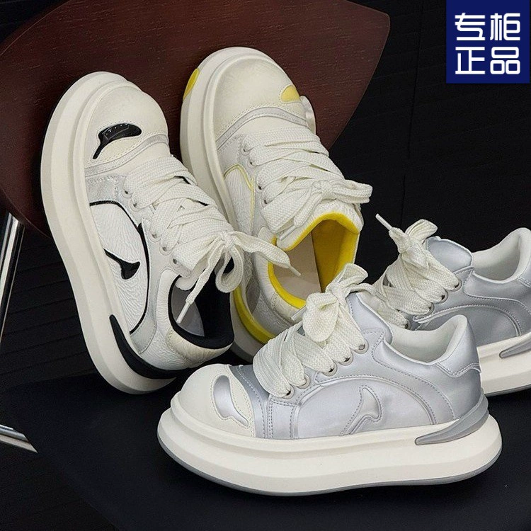 Туфли со смайликом в стиле знаменитостей для мужчин и женщин, осенние амортизирующие парусиновые туфли на толстой подошве, увеличивающие рост, повседневная обувь для пар, женская обувь