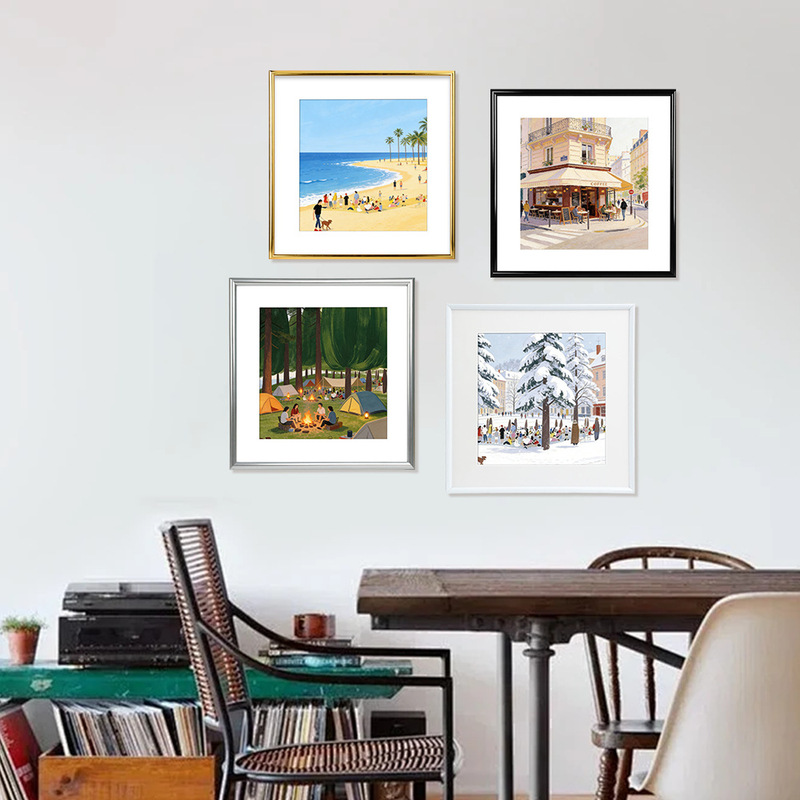 Photo Frame with Thin Narrow Edges, Pvc Photo Frame, Empty Frame, Square 8inch 10inch X 12inch 14inch Frame, High-End Feel, DIY Photo Frame