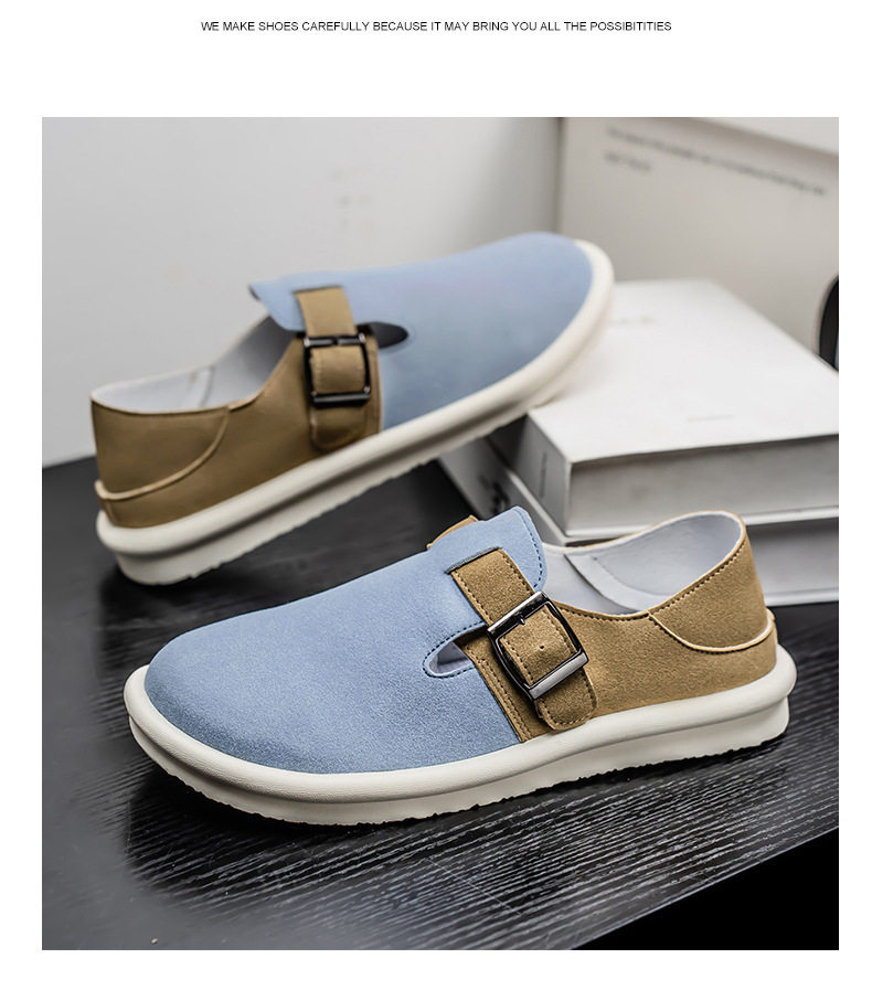 Dép sandal nam nửa gót không quai hậu, thoáng khí mùa hè, đế bằng nhẹ, size lớn 39–47 — BK 502m màu, BK 503m màu, BK 505m màu nâu, BK501 kaki chi tiết 50