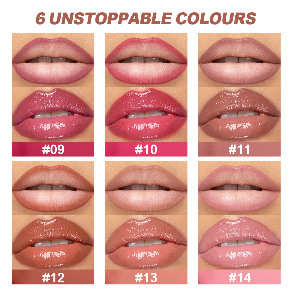 USHAS esmalte labial caliente + lápiz labial cruzado lápiz labial esmalte labial duradero UCS003