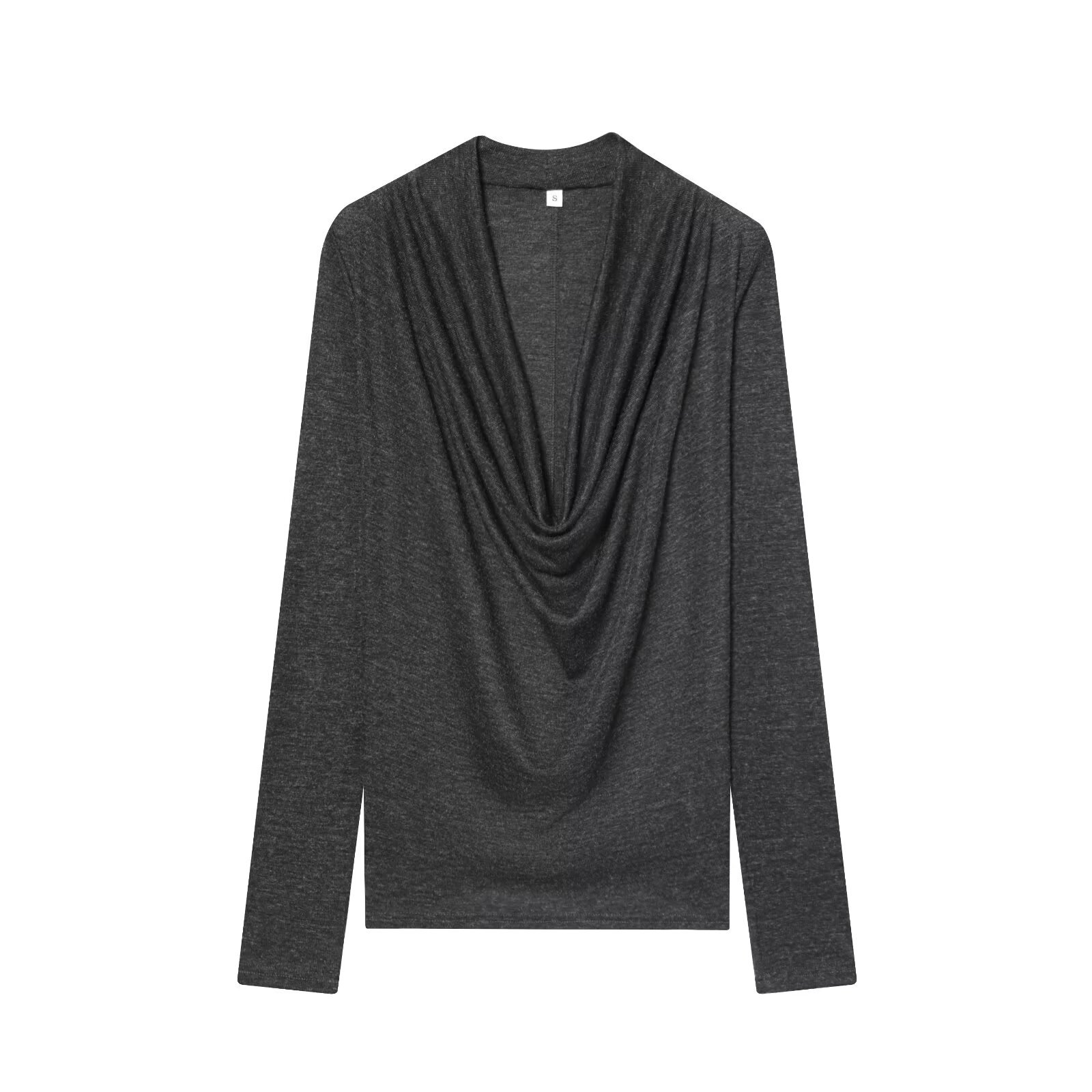 ng2510292 Cross-border European And American Women's Clothing, Popular On , Lyocell Draped T-shirt_ecoleips.com