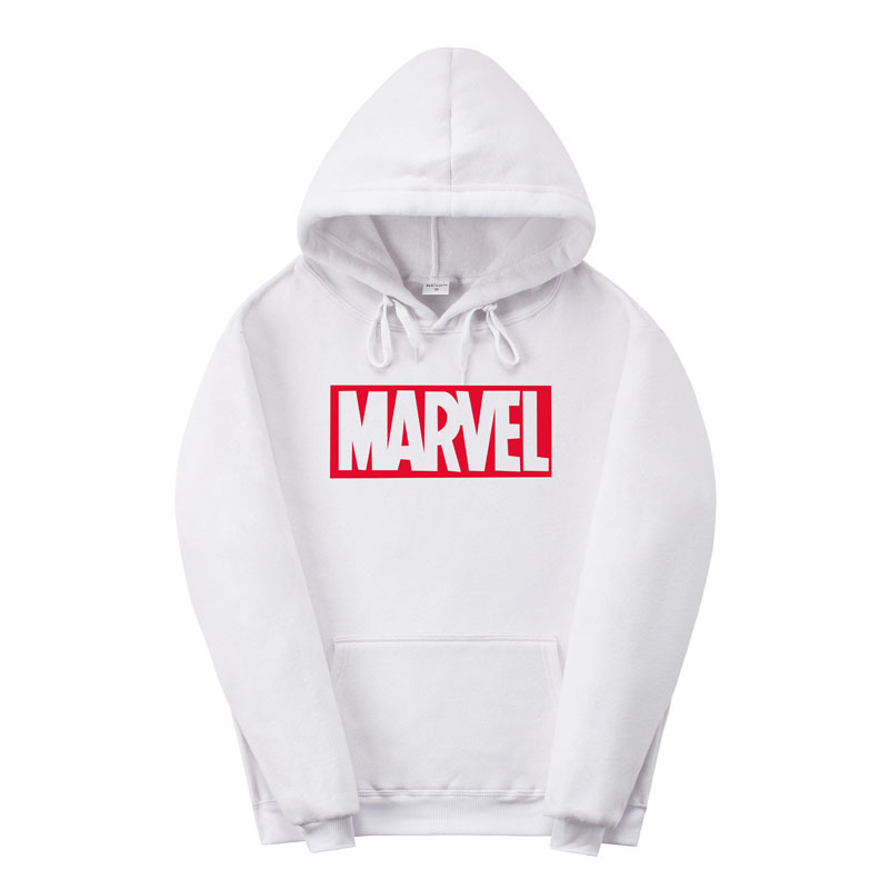 Aliexpress European and American Marvel Fleece-Lined Hooded Sweatshirt Men's Miracle Letter Sports Hoodie Casual
