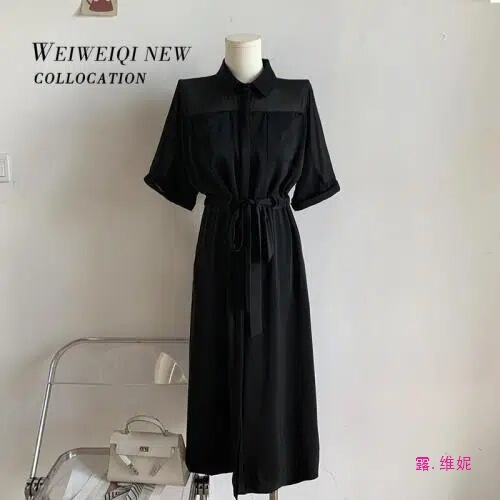 New Classic Long Dress, Elegant Lady, Goddess Style Women's and Girls' Summer Shirt Dress