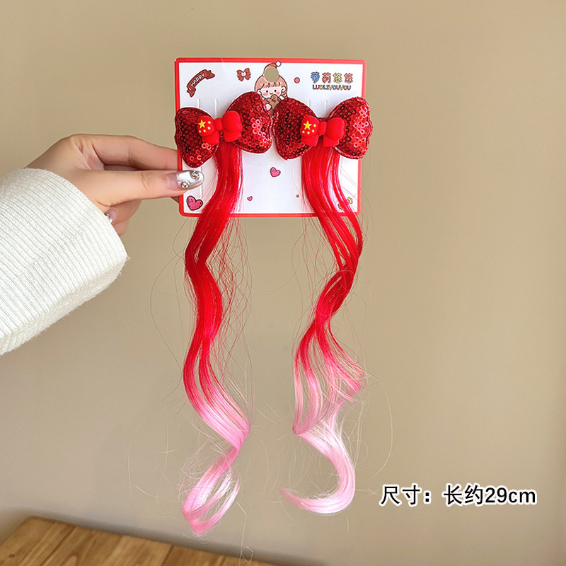 ポニーポーリーの子供のかつらのお下げは王女のかわいい漫画の五角星の頭飾りの赤ちゃんの編みの髪飾りを染めます。|undefined
