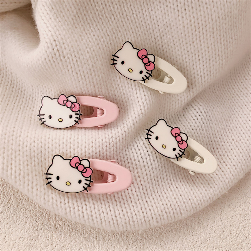 Nuevo acrílico gatito broche de pelo broche de borde broche lateral adorable dulce chica gatito pato pato broche de pelo marino