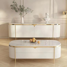 意式轻奢岩板电视柜茶几组合现代简约客厅影视靠墙柜卧室储物地柜