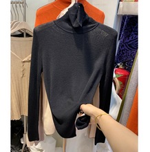 山羊绒衫女明星同款红色高领羊毛衫修身紧打底衫针织衫纯色毛衣女