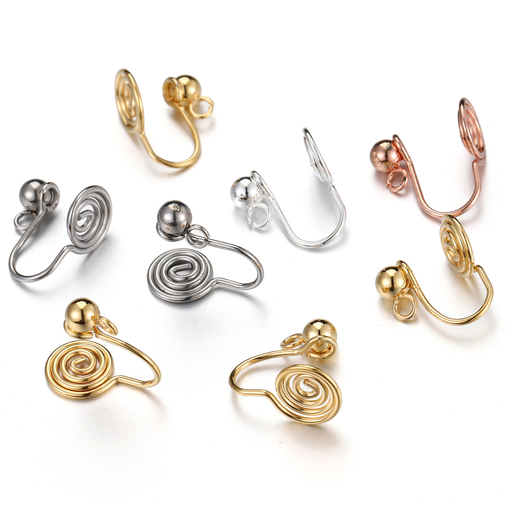 ステンレス製蚊取り盤耳クリップ耳クリップ変換器無痛見えないイヤリングdiy耳穴なしu型イヤリング