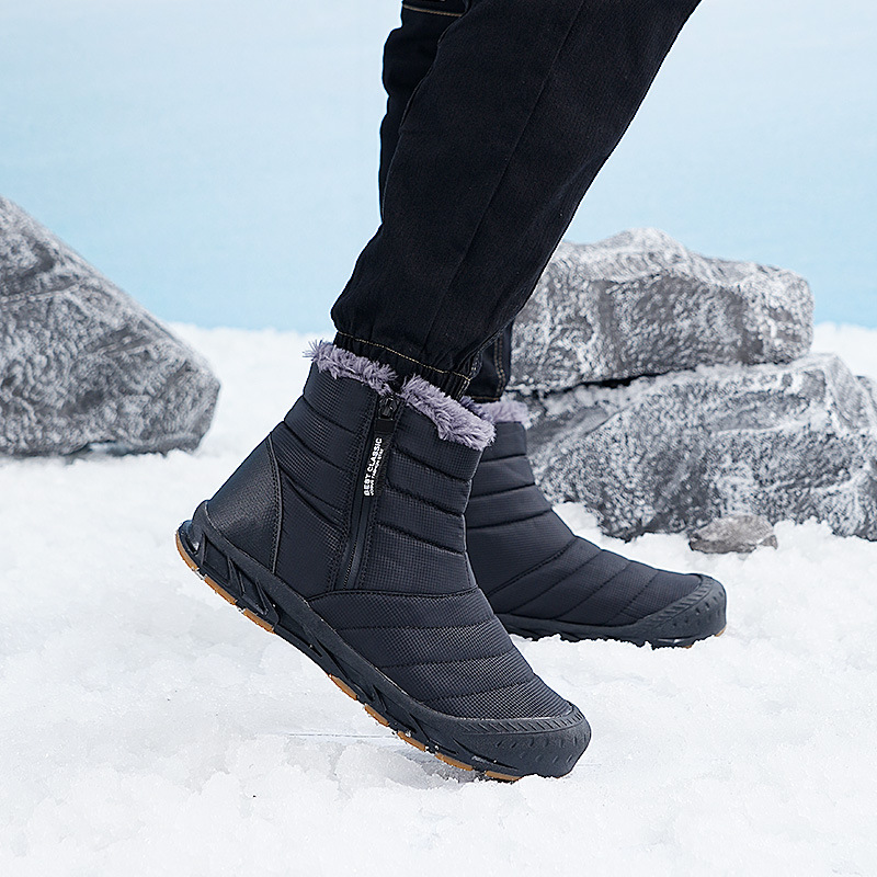 2025 nuevas botas de nieve de otoño y invierno al aire libre hombres y mujeres zapatos de algodón casuales de senderismo y calentamiento de lana zapatos de moda
