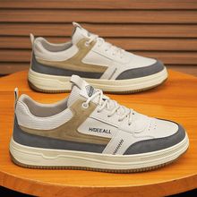夏季2025新款男鞋低帮板鞋子男韩版潮流百搭厚底耐磨运动休闲潮鞋