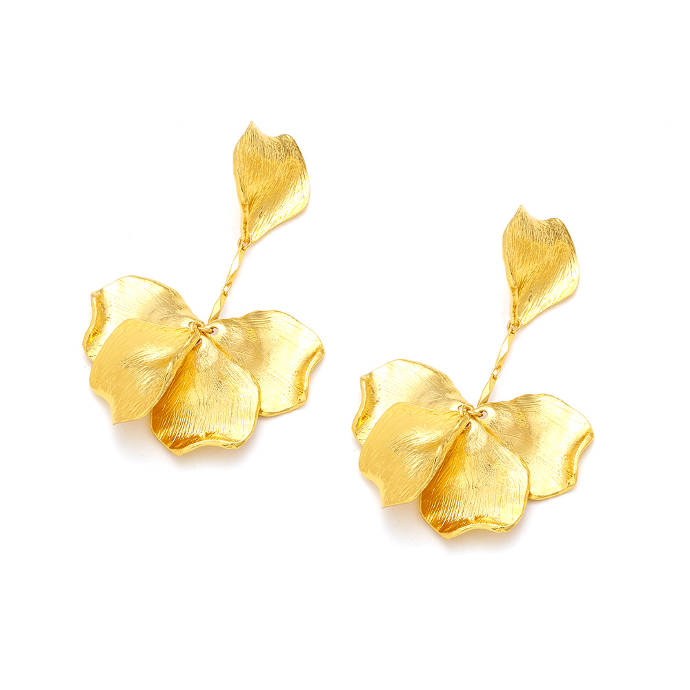 1 Pair IG Style Sweet Heart Shape Flower Plating Zinc Alloy Drop Earrings display picture 2