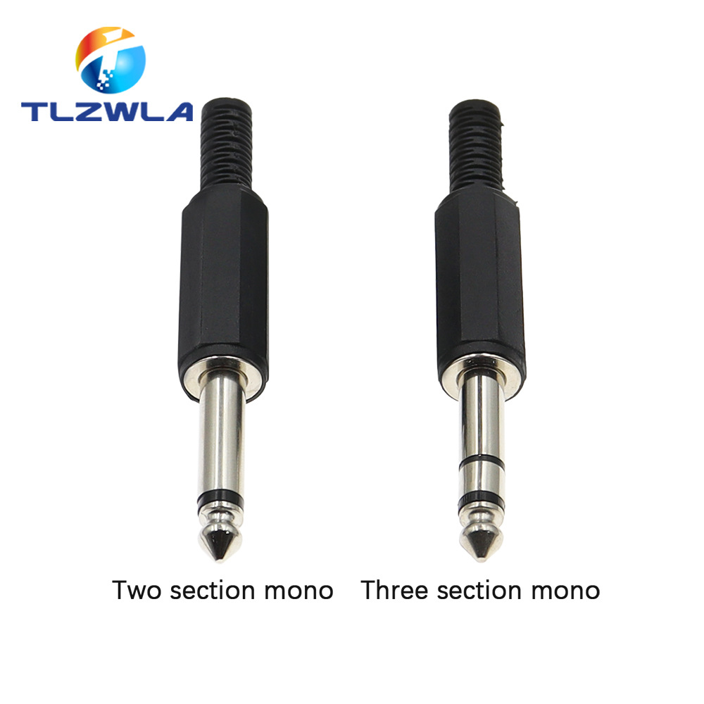 6.35 Enchufe de 2 secciones / 3 secciones Mono / Dual 6.3 enchufe de audio 6.5mm enchufe de cable image 3