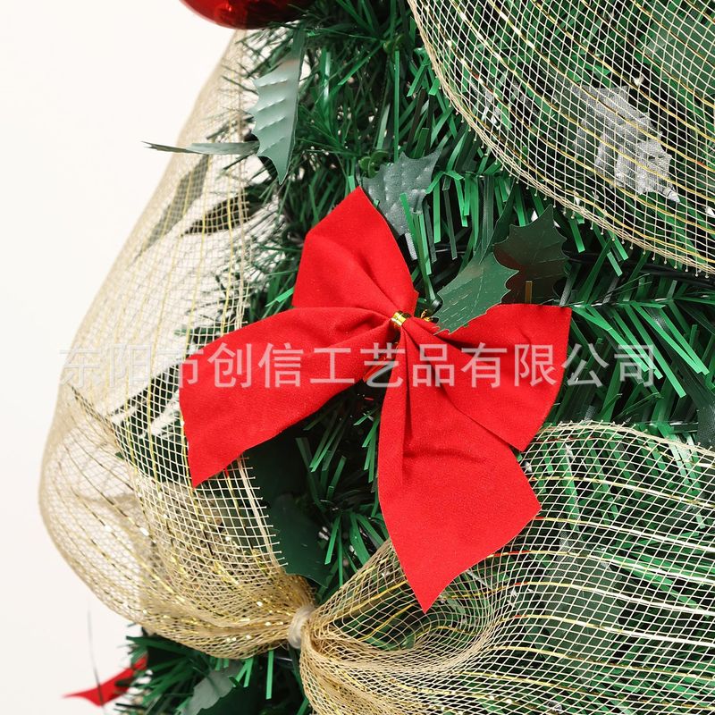 Amazonの新しいライト付きパゴダ折りたたみ式クリスマスツリー家の装飾発光格納式クロスボーダー植毛ツリー|undefined