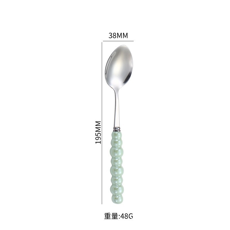 410 라이트 그린 펄 핸들 테이블 스푼