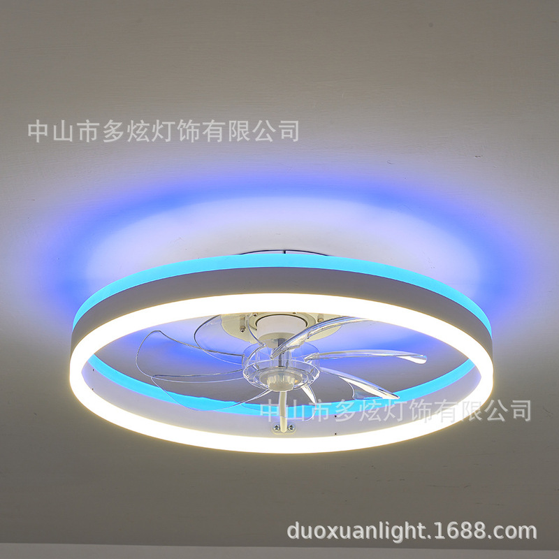 中山灯具新款TUYA亚马逊卧室风扇灯现代简约卧室吸顶灯餐厅Ul认证|undefined